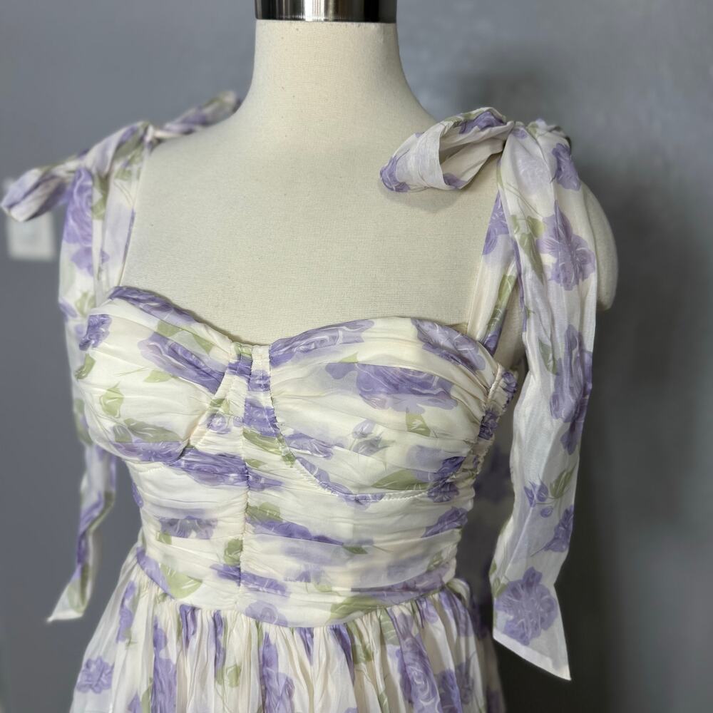 Petal And Pup Floret Midi Dress, Lavender, M - Picture 3 of 8